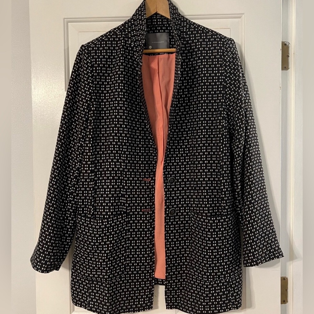 Anthropologie Black & White Knit Jacket XL